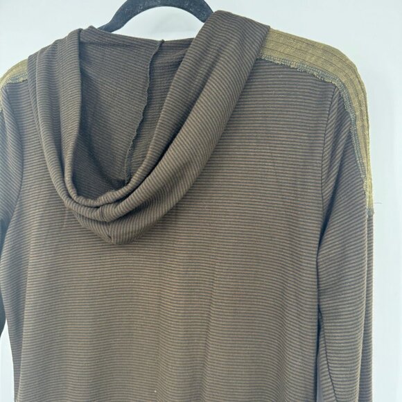 Michael Stars Women's Stripe L'slv Zip Up Hoodie with Sweater Trim Woman’s M L g - Picture 11 of 13